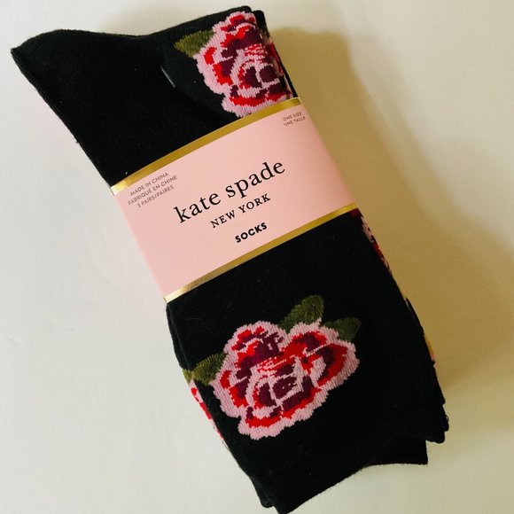 KATE SPADE 3 Pair Crew Socks NWT - Picture 1 of 3